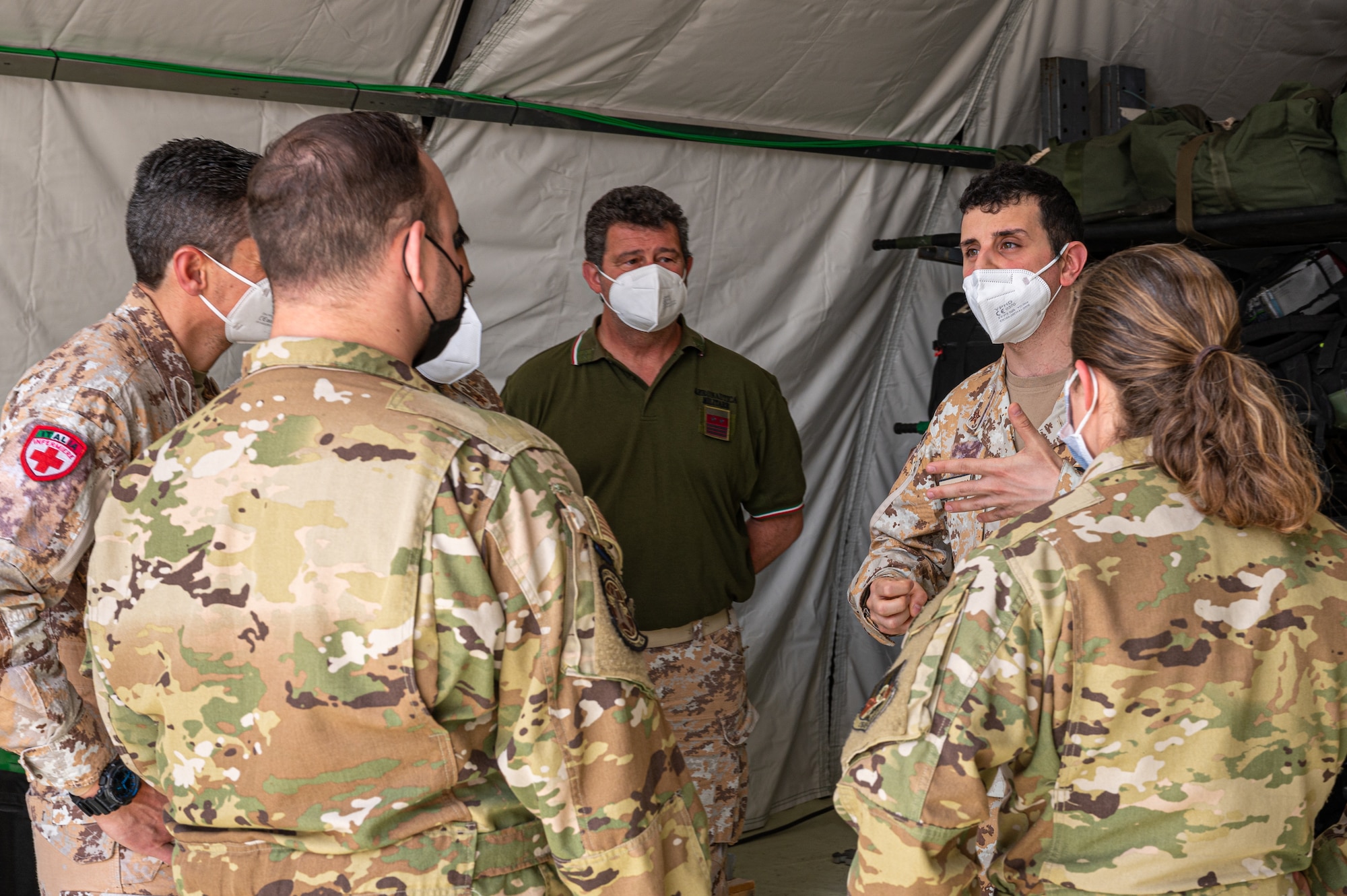 The 405th Expeditionary Aeromedical Evacuation Squadron opened its doors for the Italian Air Force Aeromedical Evacuation counterparts on March 23, 2022, showcasing its capabilities, processes and set up of the C-130 Hercules aircraft for medical evacuations.