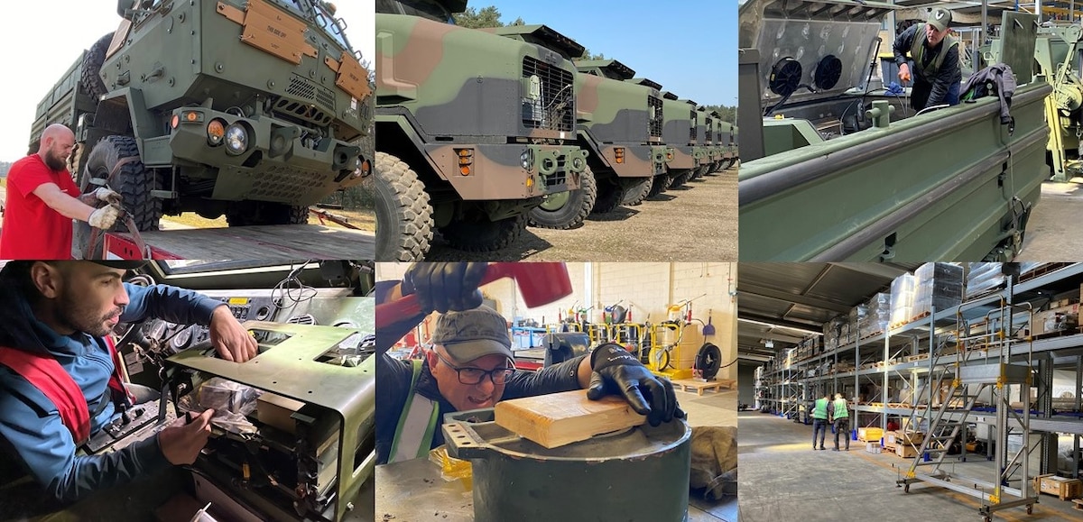 For over two months the team at Army Prepositioned Stocks-2 worksite Zutendaal has been directly supporting U.S. Soldiers deployed to Europe, preparing about 4,700 APS-2 vehicles and equipment pieces for shipment. And much of it has already been issued and shipped. (Cameron Porter)