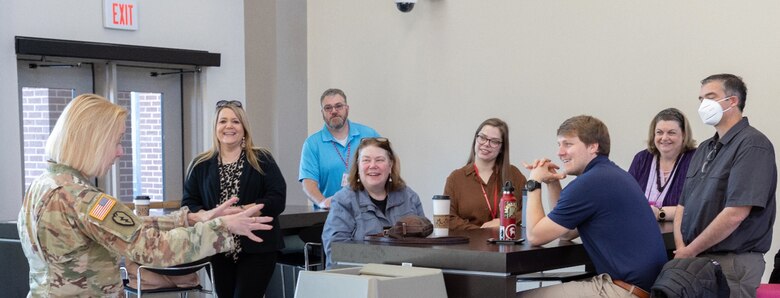 Dr. Beth Fleming, deputy director of the U.S. Army Engineer Research and Development Center (ERDC) gives an overview of core competencies and research priorities at the orientation for ERDC University, which was held on the Waterways Experiment Station in Vicksburg, Mississippi, March 1-2.