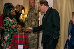 Gov. Jared Polis welcomes families as he hosts the biennial Colorado National Guard Deployed Families Easter Egg Roll at the Governor’s Residence at the Boettcher Mansion, Denver, April 17, 2019. The celebration honors families for their service to our state and nation while supporting the deployment of CONG members at home and abroad. (U.S. Air National Guard Photo by Maj. Darin Overstreet)