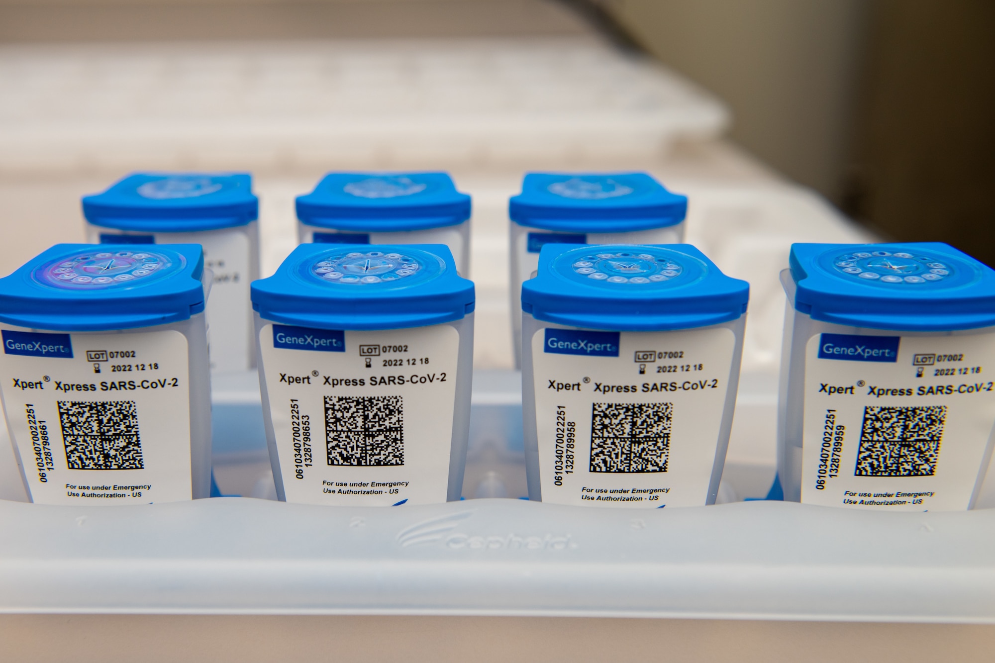 A photo of COVID-19 sample cartridges.