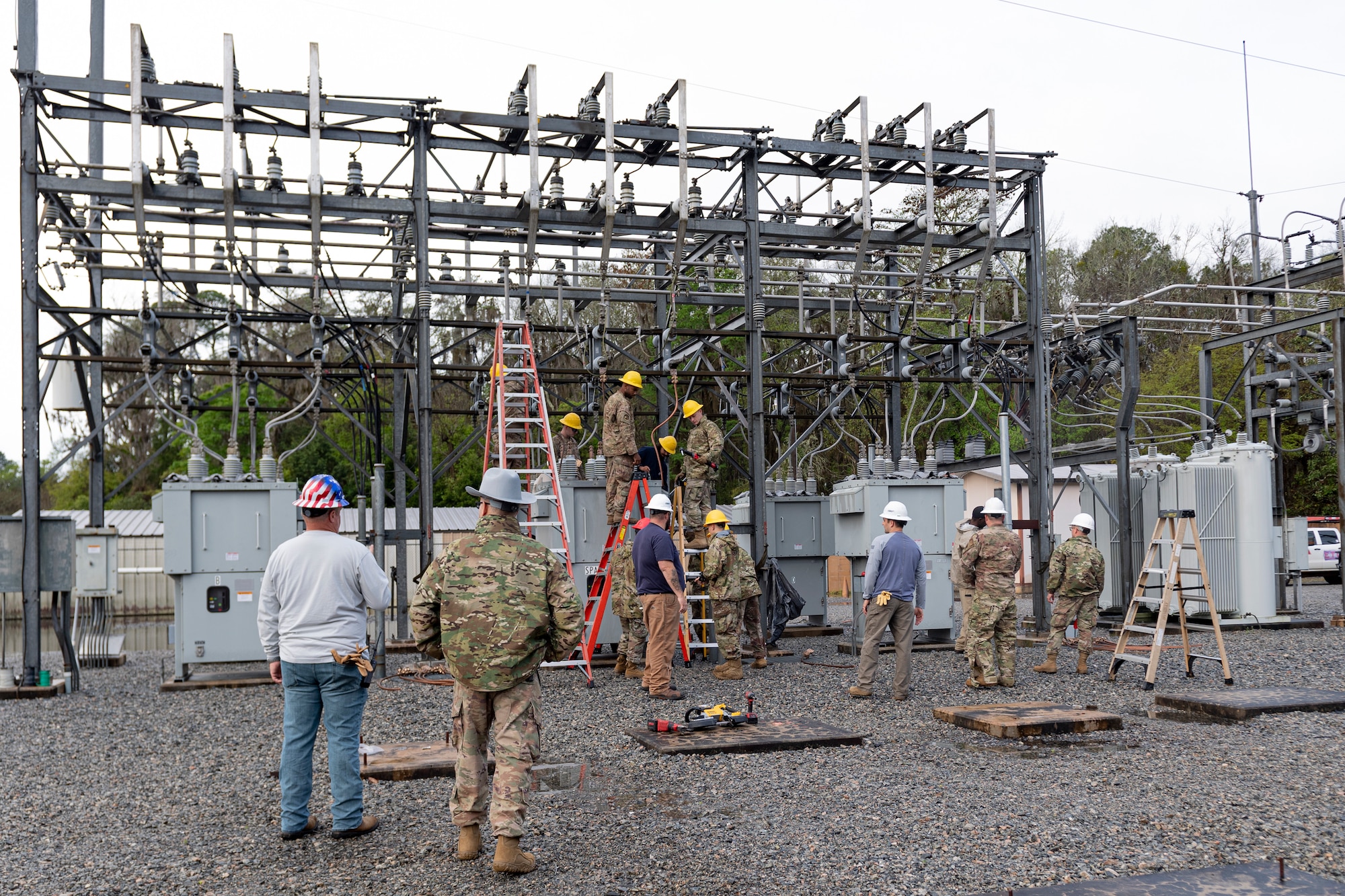 Photo of Airmen conducting a power outage.