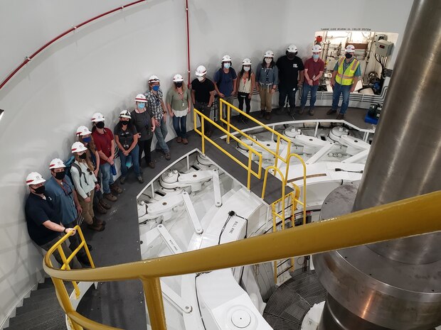 Army Fellows getting a closer look inside Lower Granite Dam Turbine Pit.