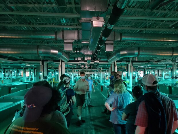 Army Fellows touring the Nursery at Dworshak National Fish Hatchery.