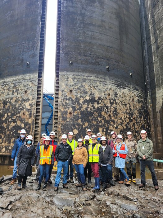 Army Fellows Tour of McNary Dam Dewatered Navigation Lock.