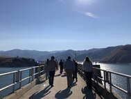 Army Fellows exploring Lucky Peak Dam Intake Tower at Low Pool.