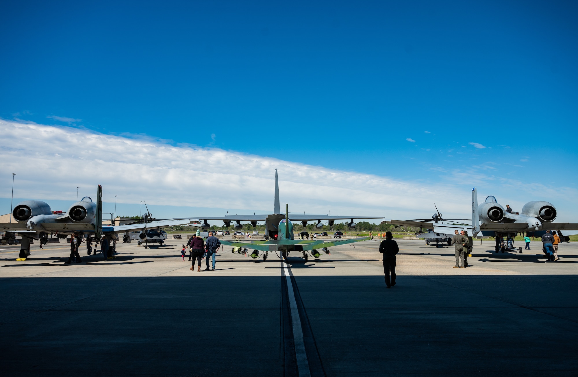 Multiple aircraft static displays are shown at a youth open house event March 12, 2022, at Moody Air Force Base, Georgia.