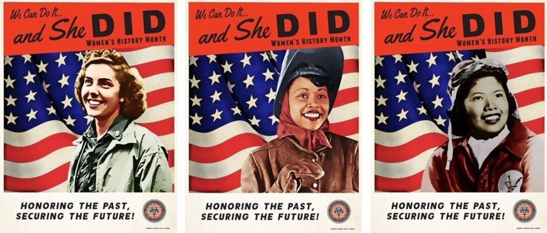 A collection of Women’s History Month posters commemorate the 75th anniversary of World War II. During March, Women’s History Month posters will be displayed throughout Joint Base San Antonio. (Courtesy graphic)