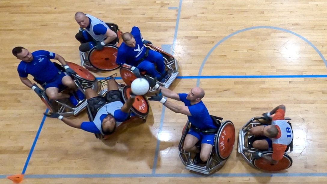 RSM participate in wheelchair rugby event.