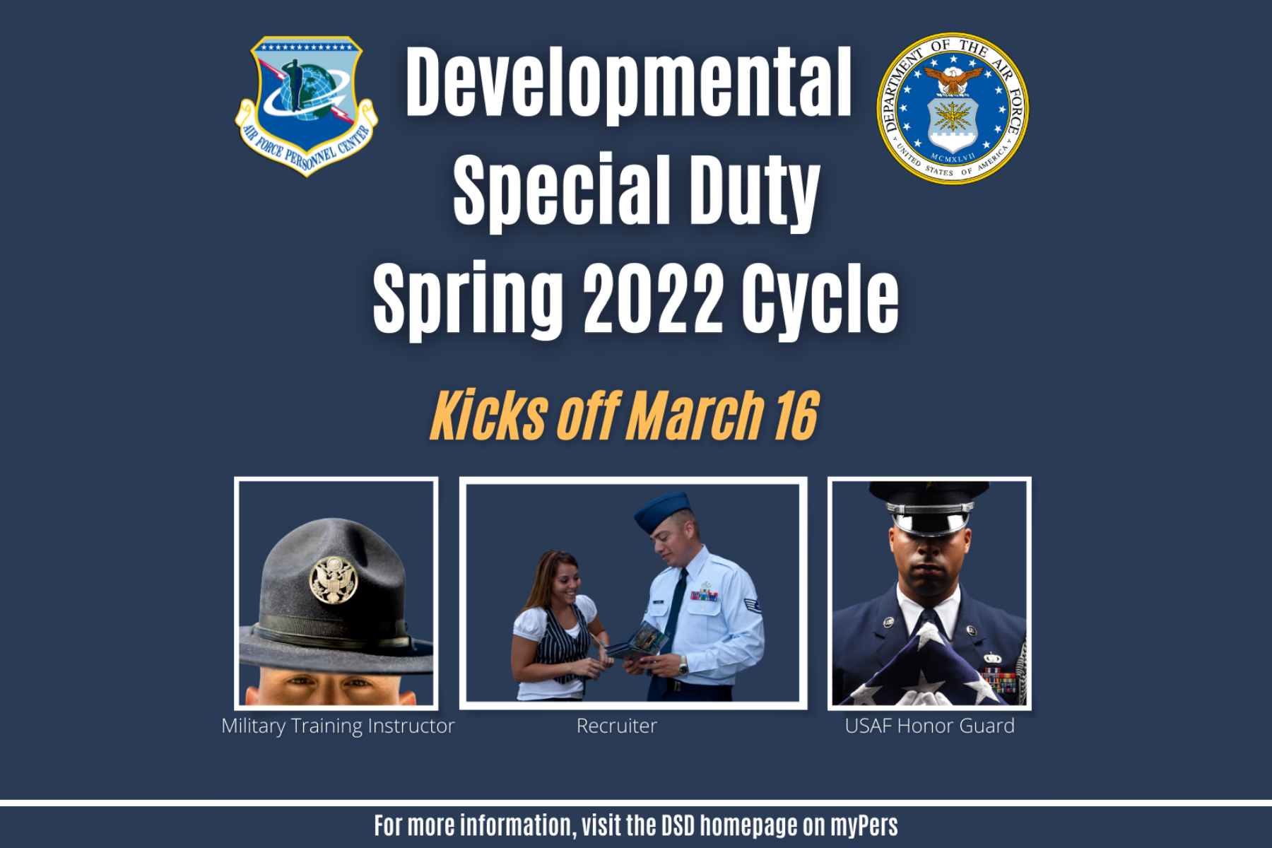 Twopart DSD Spring cycle kicks off March 16 > Air Force's Personnel