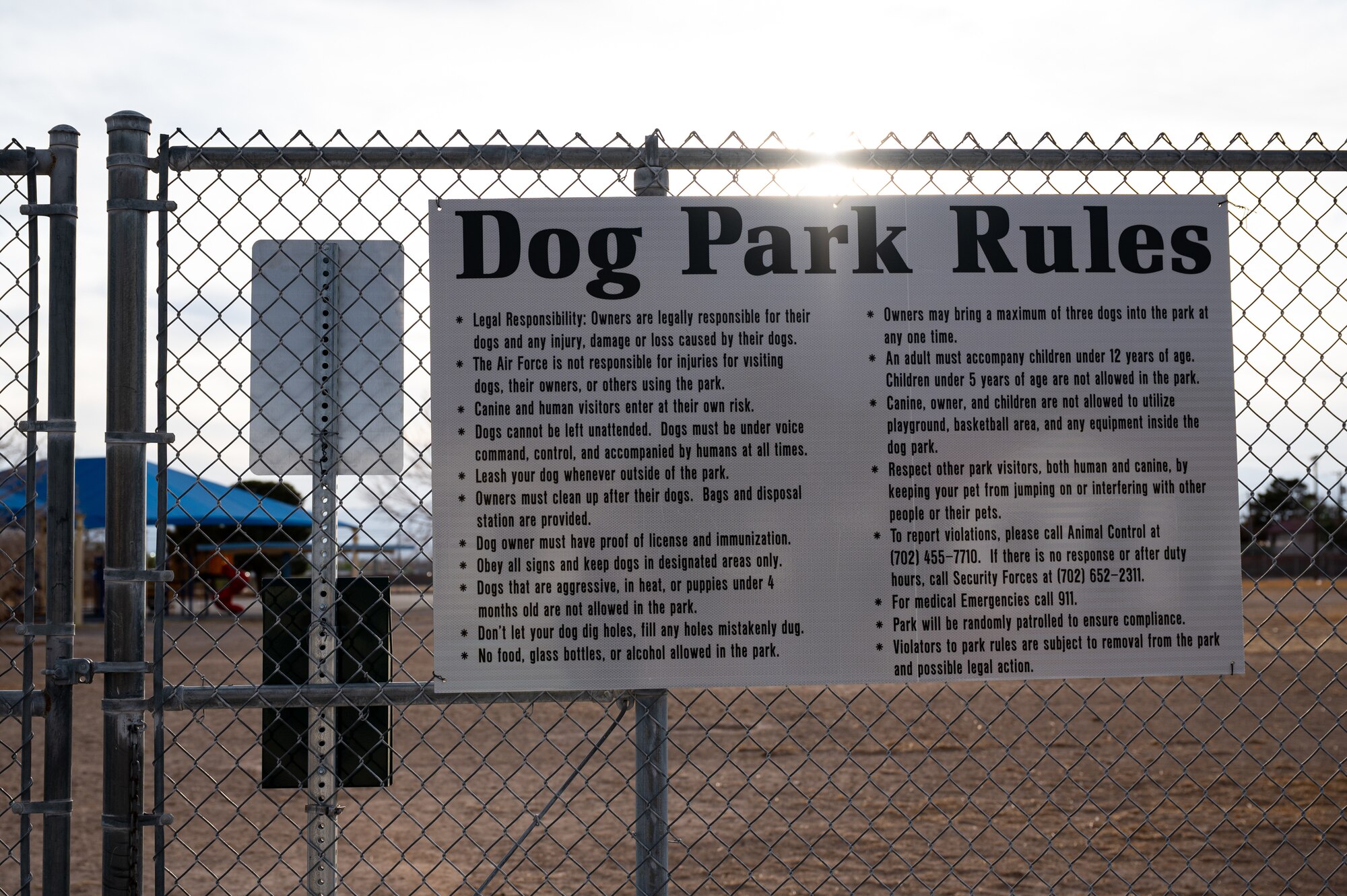 Dog park sign