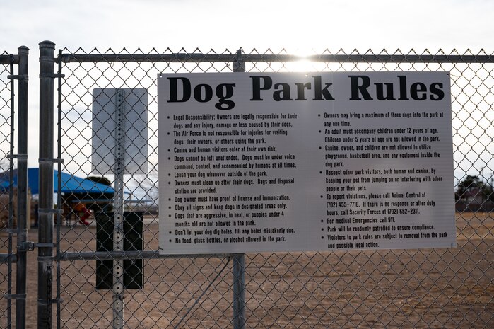 Dog park sign