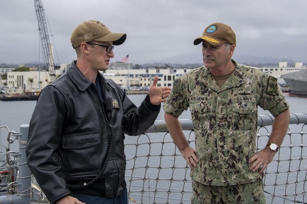 Vice Adm. Kitchener Visits USS Princeton