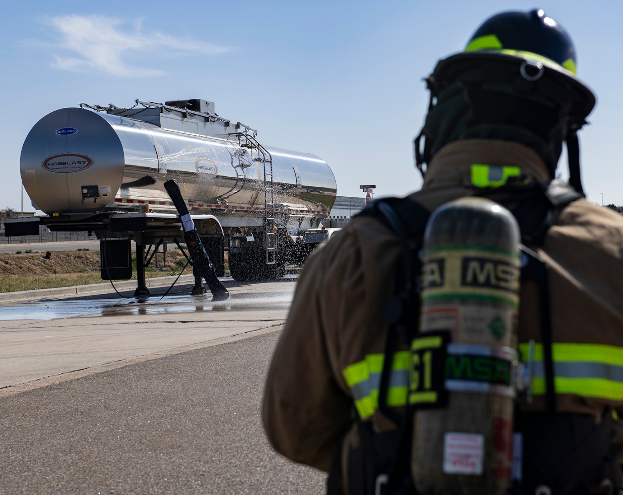 Tommy Lattimer, a firefighter from the 460th Civil Engineer