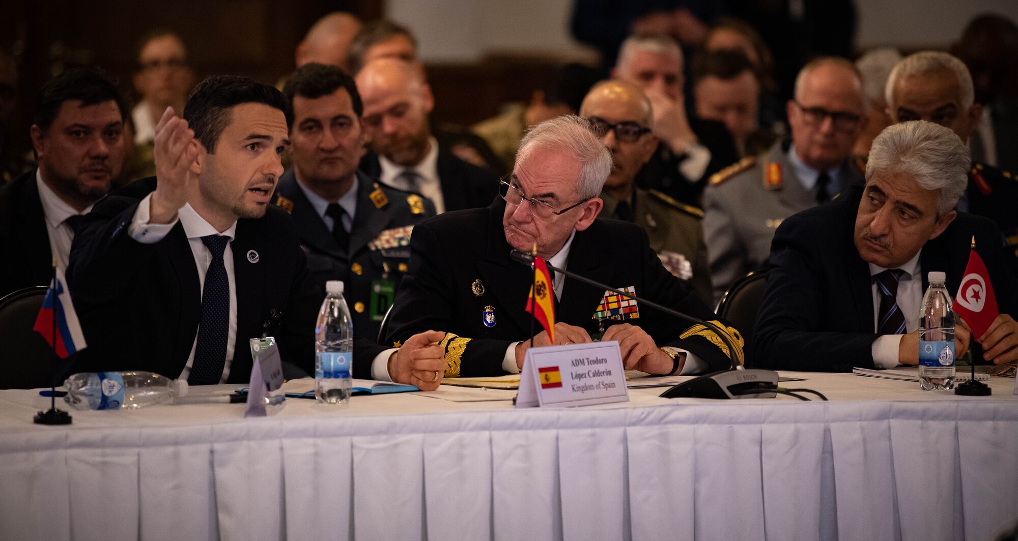 Ministers of defense and senior military officials from more than 40 countries discuss the ongoing crisis in Ukraine during the Ukraine Defense Consultative Group event at Ramstein Air Base, Germany, April 26, 2022. The United States continues to reaffirm its unwavering support for Ukraine's sovereignty and territorial integrity. (U.S. Air Force photo by Airman 1st Class Jared Lovett)