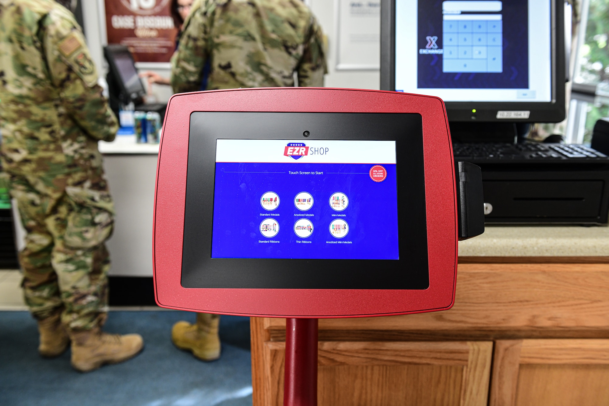 YARS' Base Exchange recently acquired a self-service kiosk that allows Airmen to build and order a complete ribbon rack, name tapes, medals and shadow boxes.