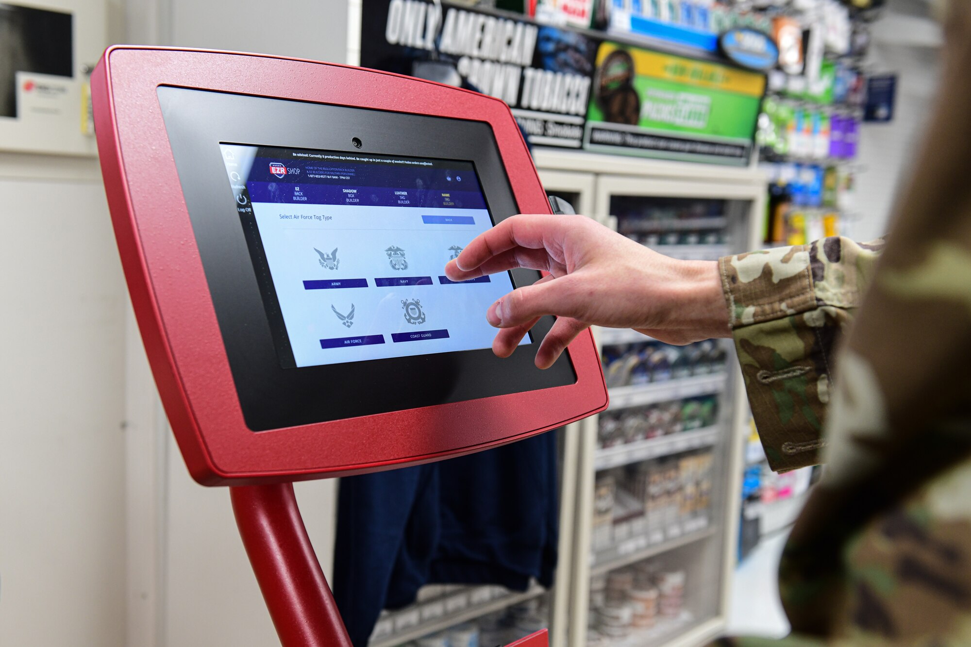 YARS' Base Exchange recently acquired the self-service kiosk that allows Airmen to build and order a complete ribbon rack, name tapes, medals and shadow boxes.