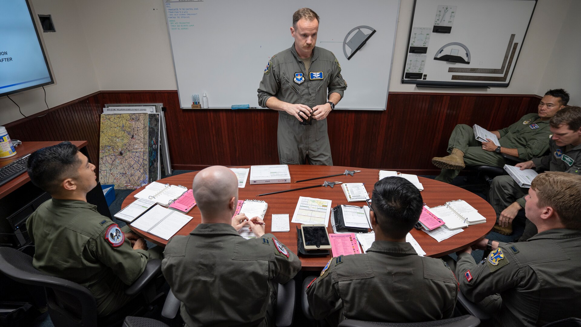 photo of pilots in briefing room