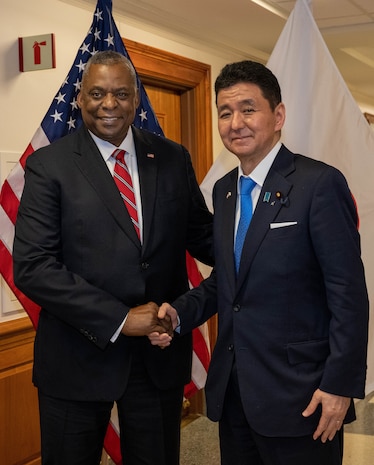 Austin, Japan's Defense Minister Pledge to Defend Rules-Based Order