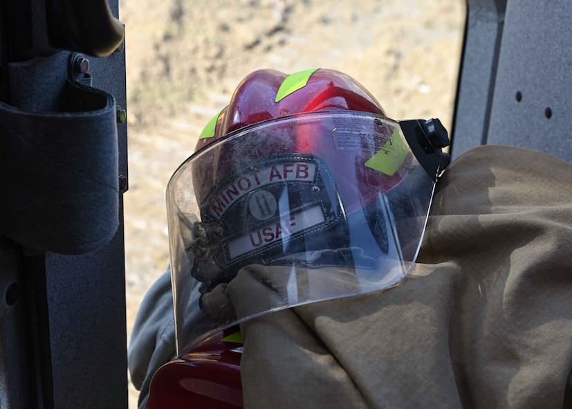Minot Air Force Base firefighters respond to train derailment at Burlington, North Dakota, May 02, 2022.