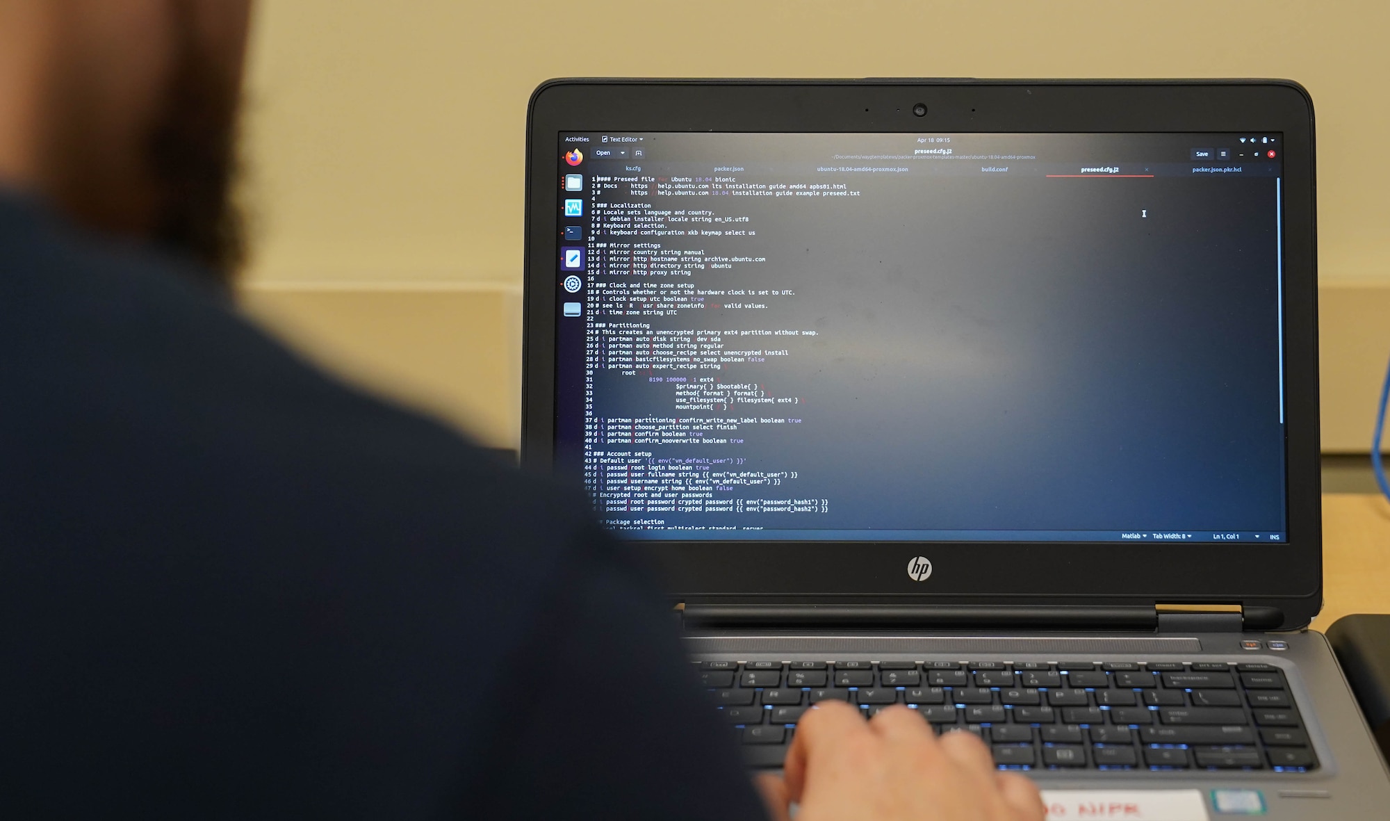 Chris Zolnier, 333rd Training Squadron student, practices writing code in the Lovelace Lab at Keesler Air Force Base, Mississippi, April 18, 2022. The lab was developed by students in the Undergraduate Cyber Warfare Training course to allow for more time practicing with essential software. (U.S. Air Force photo by Airman 1st Class Elizabeth Davis)