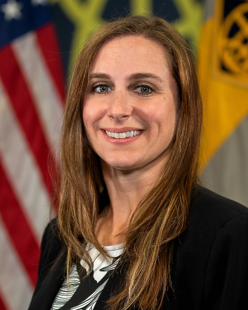 Jayme Boruff, U.S. Army Financial Management Command Audit Response Center senior financial management advisor, poses for a photo at the Maj. Gen. Emmett J. Bean Center in Indianapolis Sept. 16, 2019. serves as the Army’s General Fund audit priority lead for journal vouchers and sensitive activities, supporting the Army’s audit goals as a liaison amongst independent auditors, Defense Finance and Accounting Service and Army commands.