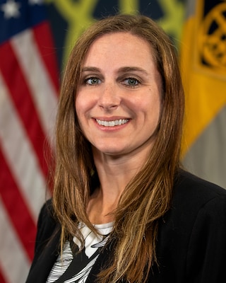 Jayme Boruff, U.S. Army Financial Management Command Audit Response Center senior financial management advisor, poses for a photo at the Maj. Gen. Emmett J. Bean Center in Indianapolis Sept. 16, 2019. serves as the Army’s General Fund audit priority lead for journal vouchers and sensitive activities, supporting the Army’s audit goals as a liaison amongst independent auditors, Defense Finance and Accounting Service and Army commands.