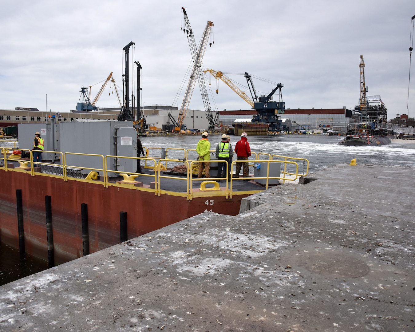 Super Flood Basin is Filled Supporting Docking of USS Cheyenne