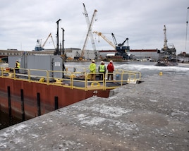 Super Flood Basin is Filled Supporting Docking of USS Cheyenne