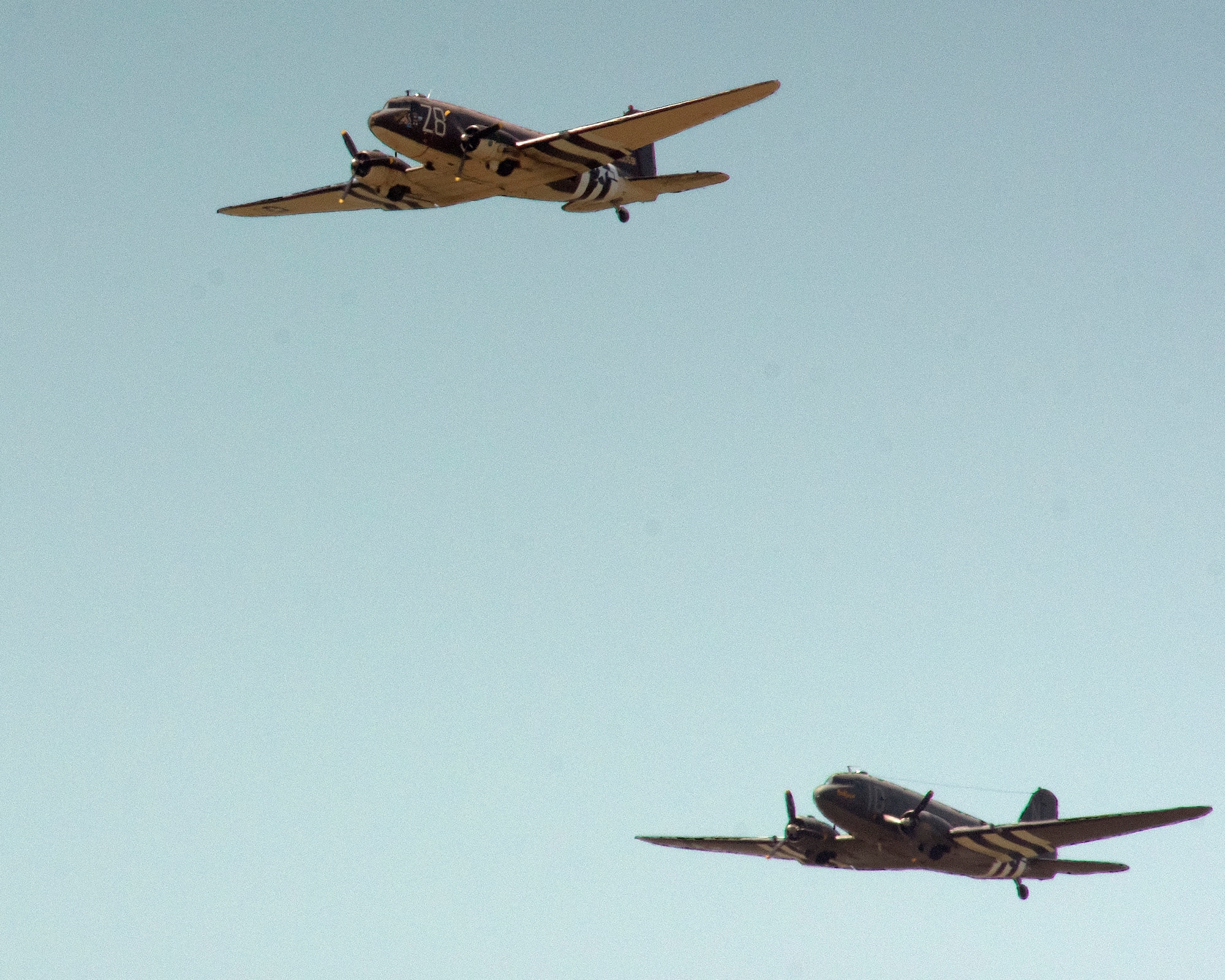 The C-47 Skytrains Tico Belle (top) and Placid Lassie.