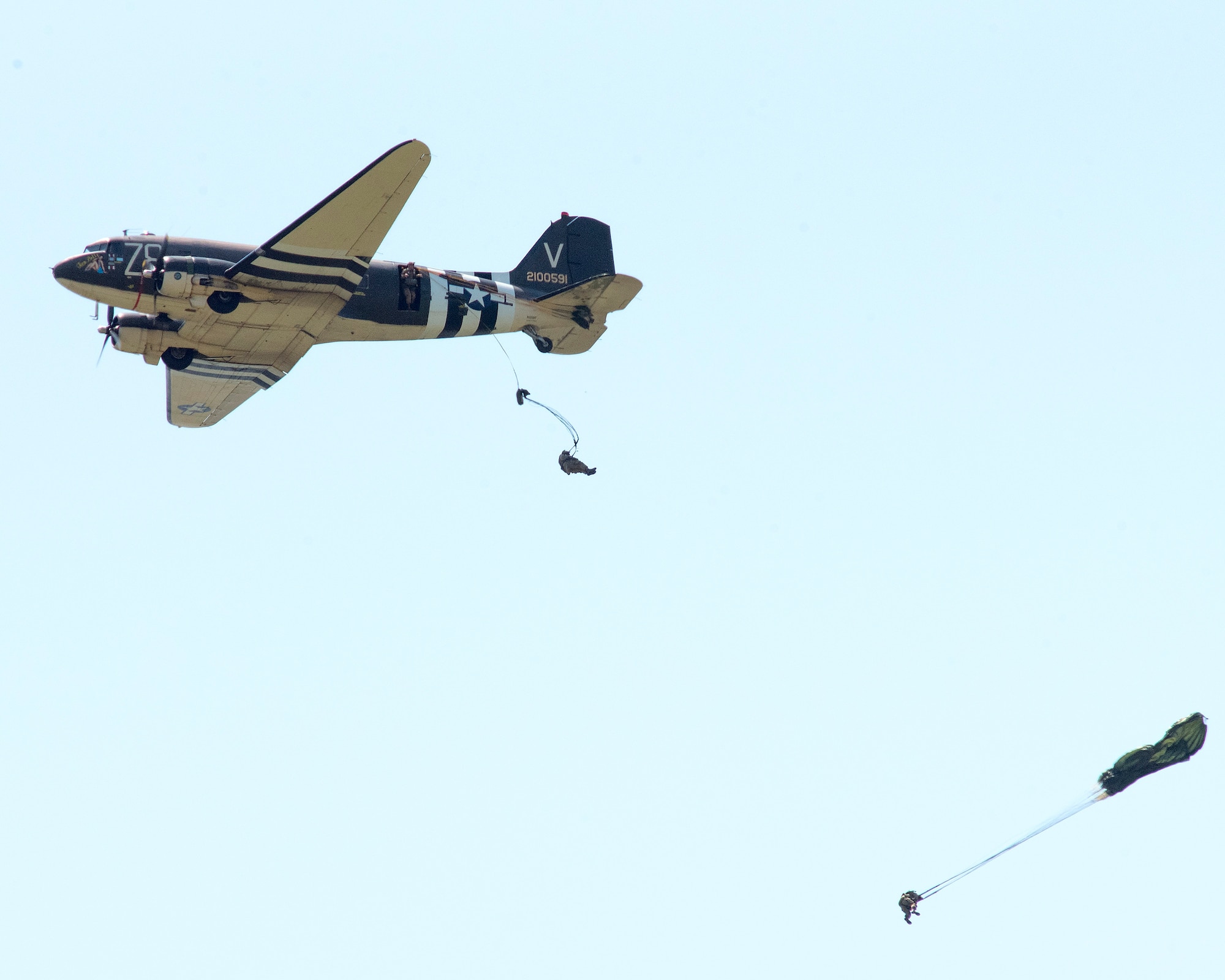 World War II paratroop reenactors.