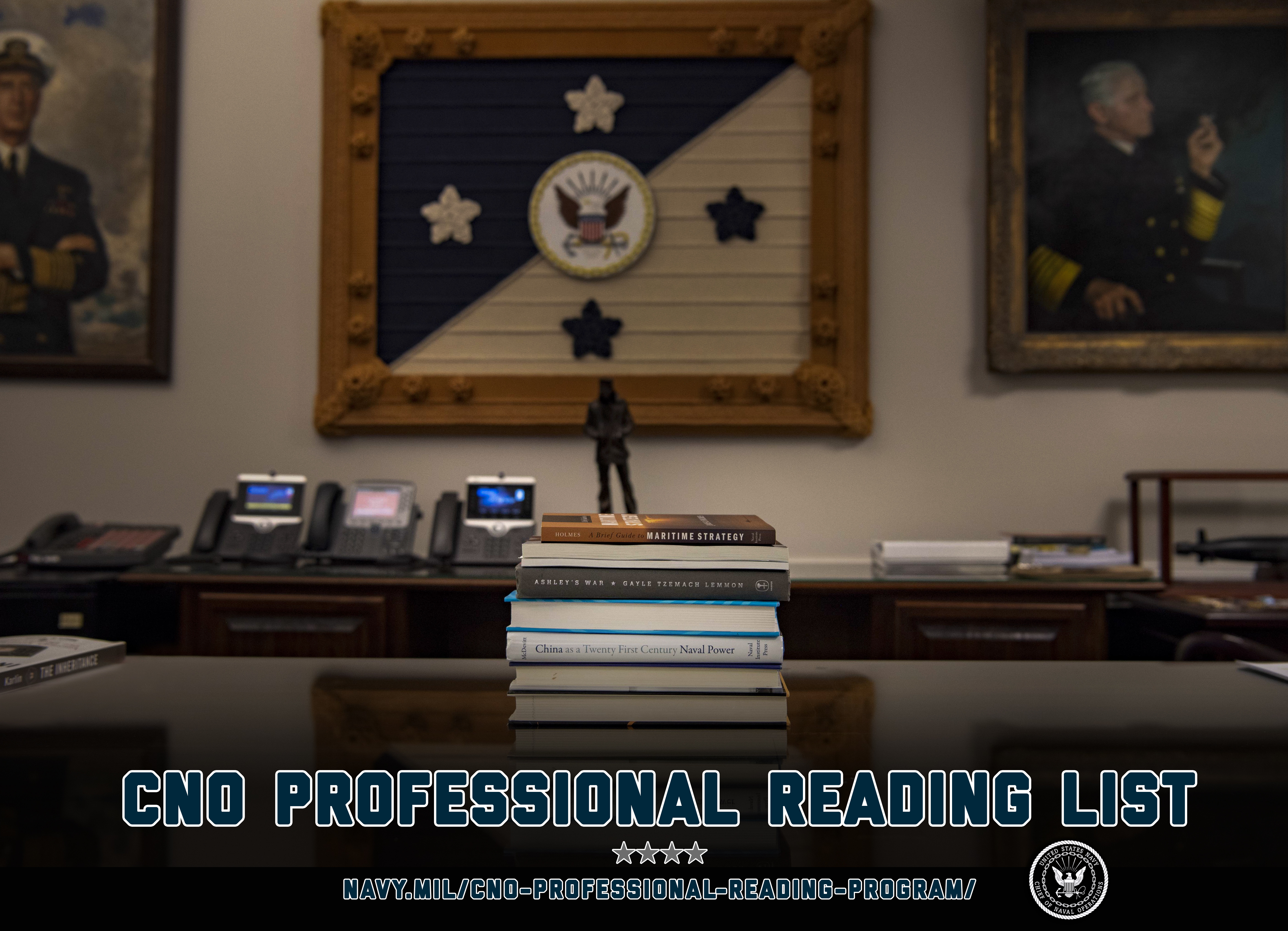 WASHINGTON (May 6, 2022) This is a graphic, made for Chief of Naval Operations (CNO) Adm. Mike Gilday's Professional Reading List 2022. (U.S. Navy photo by Chief Mass Communication Specialist Amanda Gray/Released)