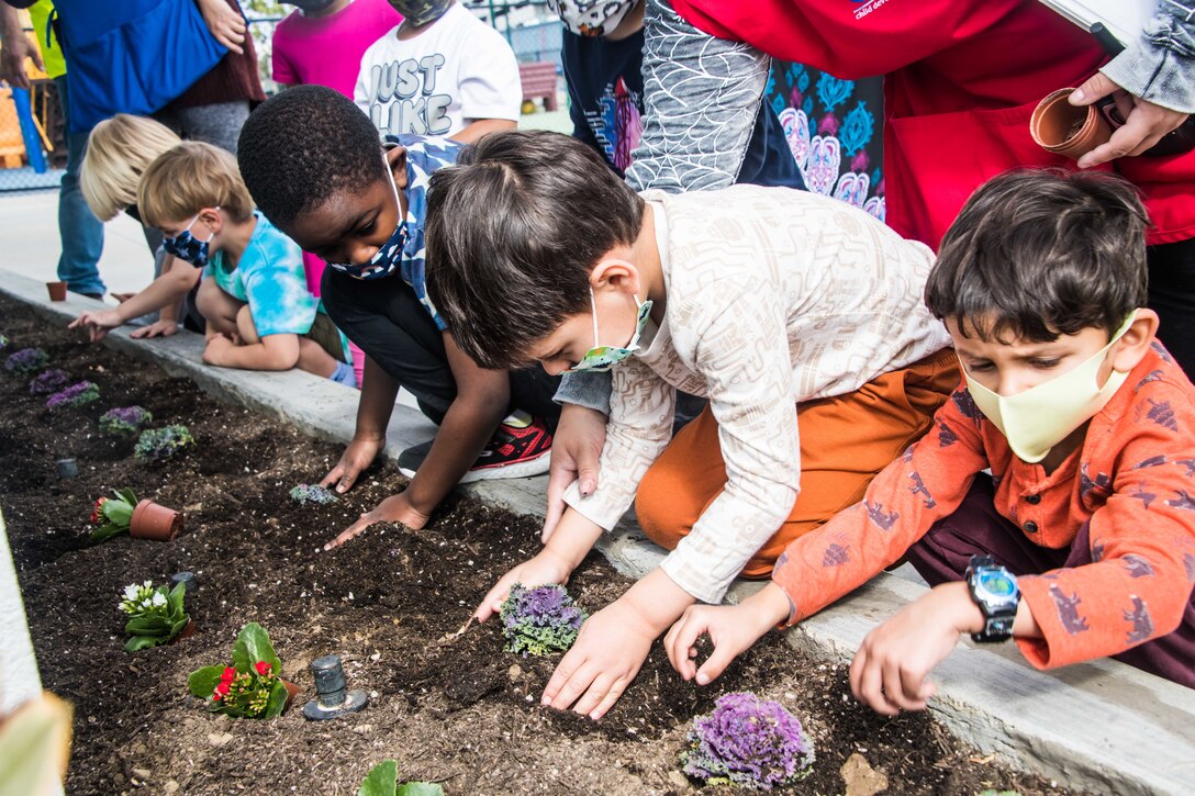 In honor of Earth Day last month, the Child Development Center and the 61st Civil Engineering and Logistics Squadron provided a fun way to develop awareness for saving the planet through building colorful and informative dioramas and planting flowers.