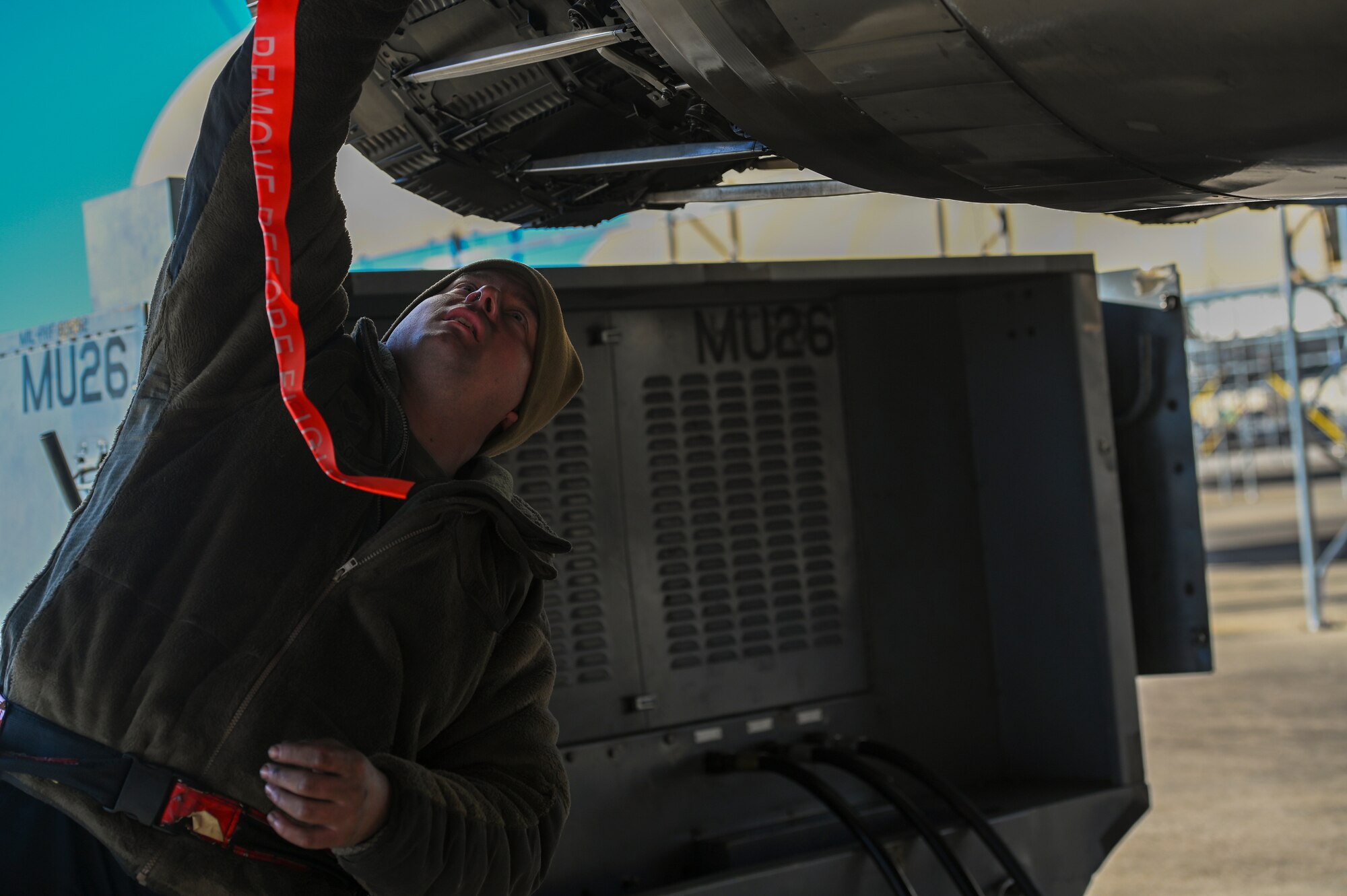 This was part of a pre-flight inspection which ensured all systems work properly before flight. (U.S. Air Force photo by Senior Airman Kylie Barrow)