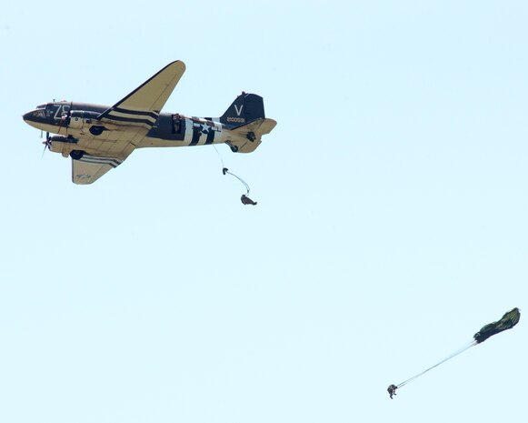 World War II paratroop reenactors.