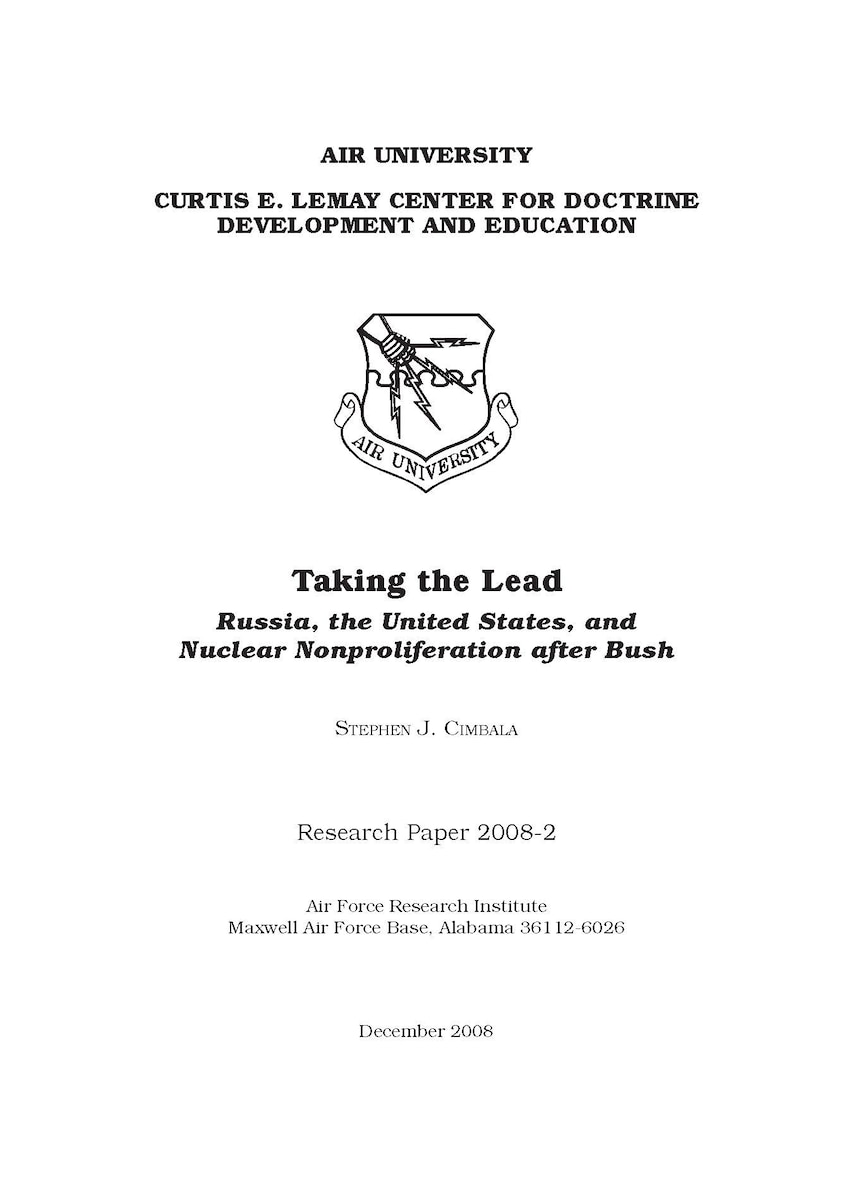 [Stephen Cimbala, PhD/2008/35 pages/AP-7]