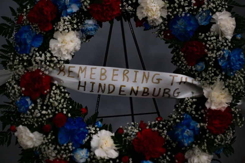 A wreath reads "Remembering the Hindenberg"