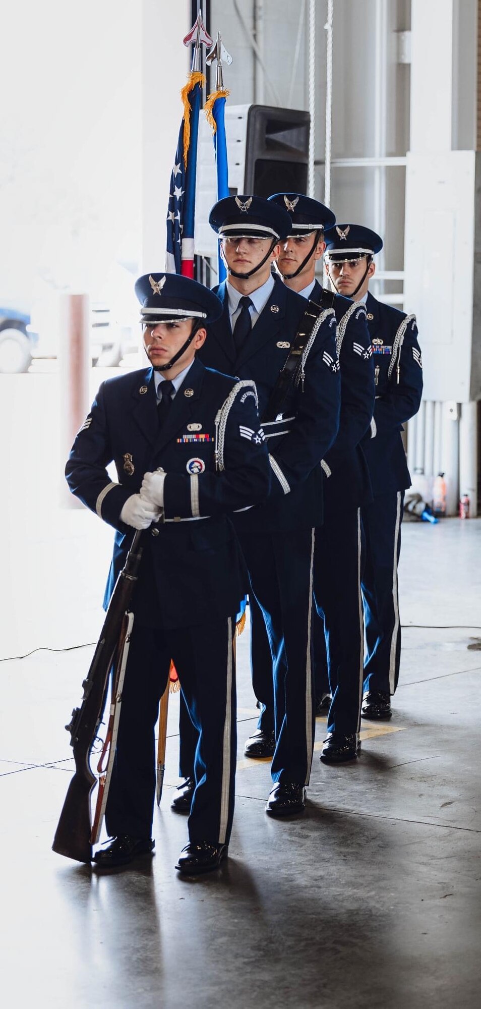 Honor Guard Airmen preform duties.