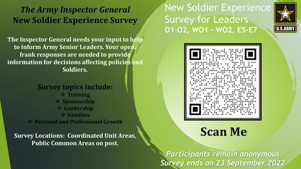 Army Inspector General team visits JBSA May 18-21 as part of New Soldier Experience inspection