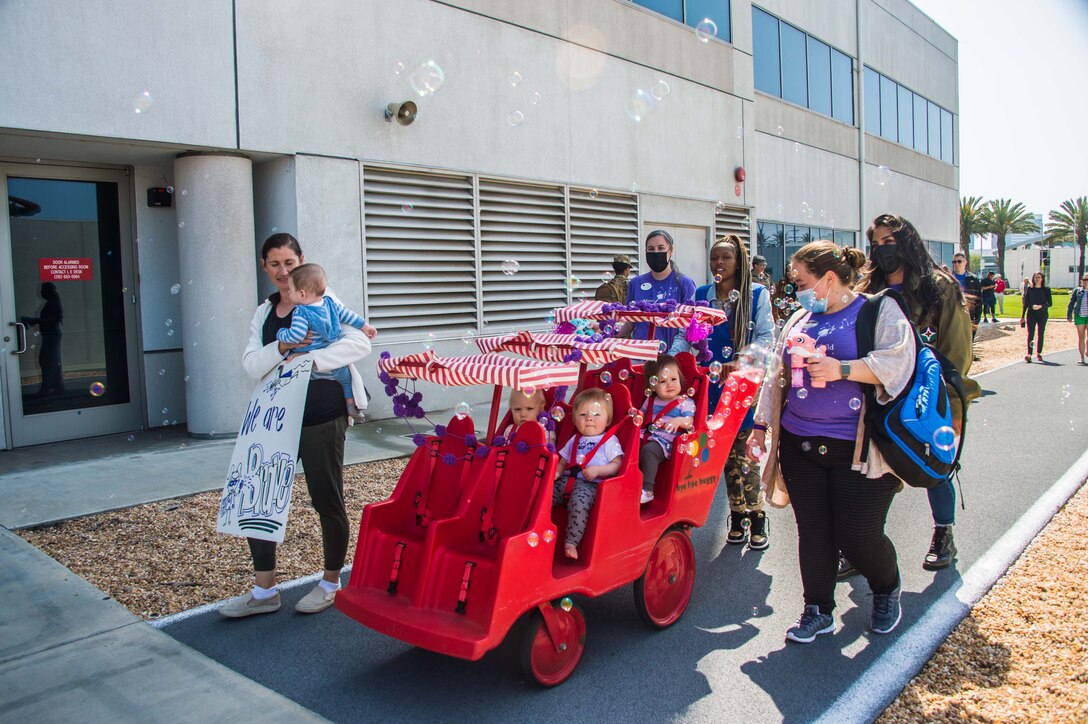 The Child Development Center children and staff celebrated the Month of the Military Child with a walking parade around the installation as base members applauded the procession. Each April, Los Angeles AFB recognizes and thanks the children of our service members.