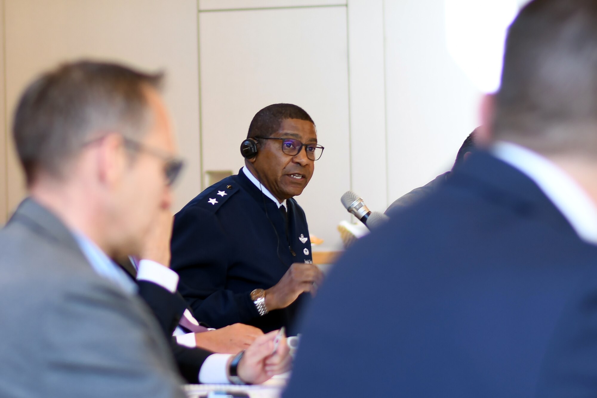 U.S. Air Force 3rd Air Force leadership interacts with local German officials