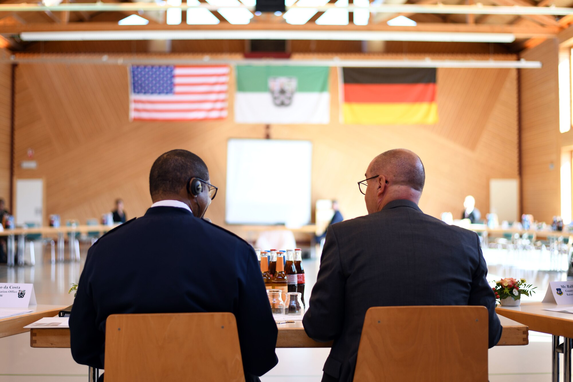 U.S. Air Force 3rd Air Force leadership interacts with local German officials