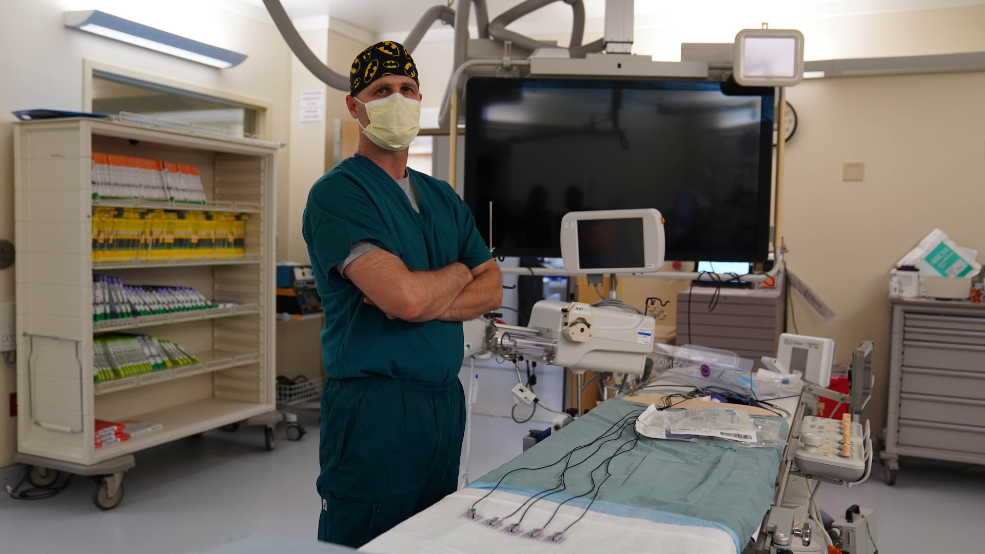 U.S. Air Force Lt. Col. Ronald Jones, 81st Medical Group chief of electrophysiology, poses in the catheterization lab at Keesler Air Force Base, Mississippi, May 4, 2022. Jones is currently the only electrophysiologist in the Air Force and treats patients at Keesler and in the local community.