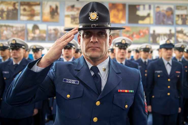 Photo of Graduates from recruit company India 198 graduate basic training from U.S. Coast Guard Training Center Cape May, Feb. 28, 2020.