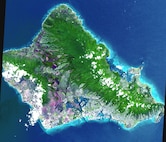 This 60 by 55 km ASTER scene shows almost the entire island of Oahu, Hawaii on June 3, 2000.