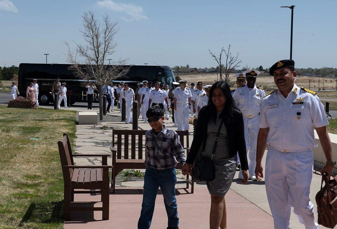 Naval War College students arrive at the Leadership