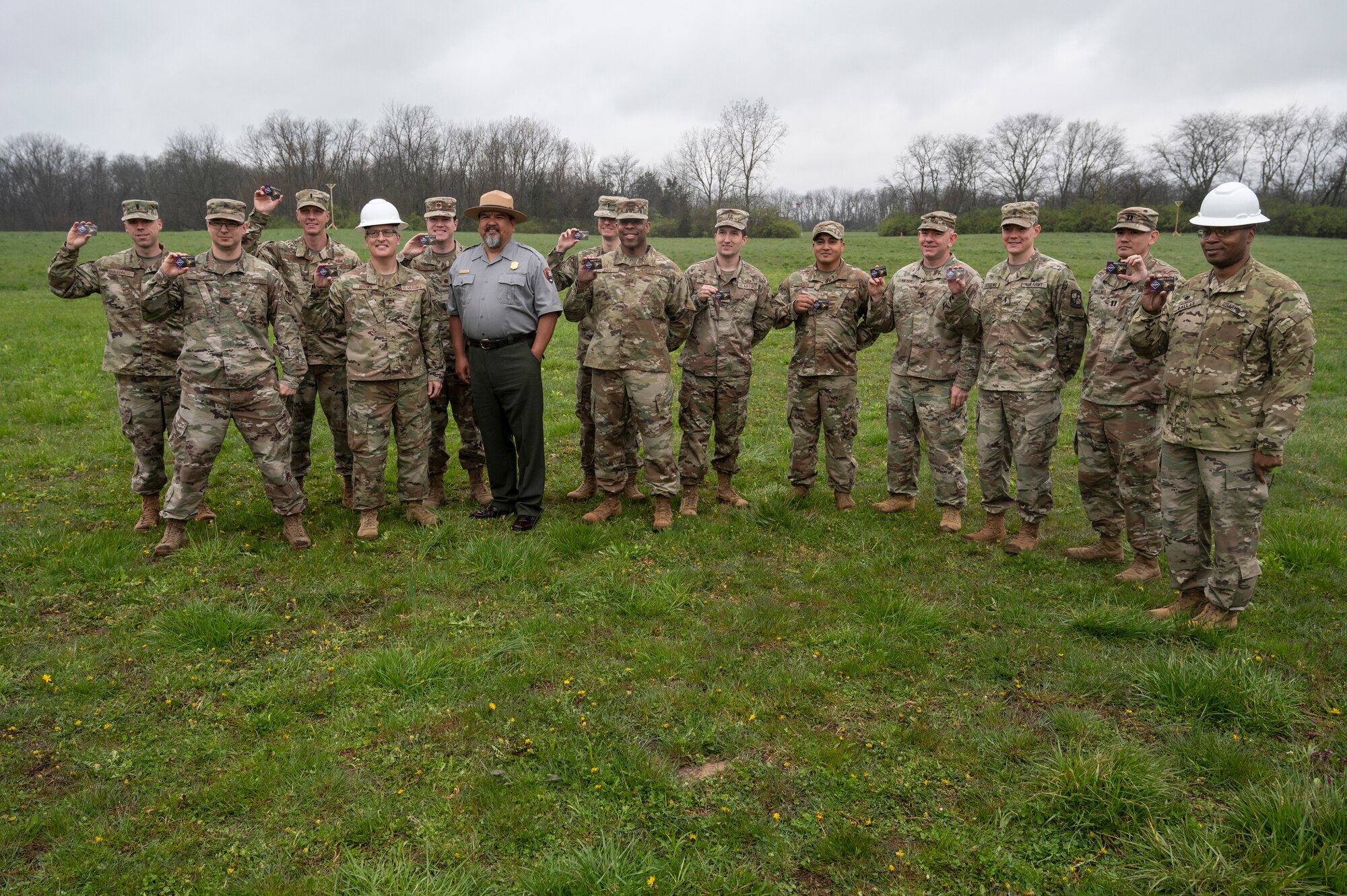 National Park Service Director Chuck Sams speaks to U.S. service members who volunteer on conservation and preservation projects at the Charles Young Buffalo Soldiers National Monument, April 21, 2022.  (U.S. Air Force photo by Tech. Sgt. Matthew B. Fredericks)