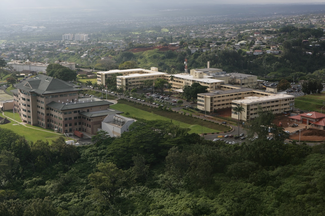 Aerial view of the building where BHC Camp Smith is located.