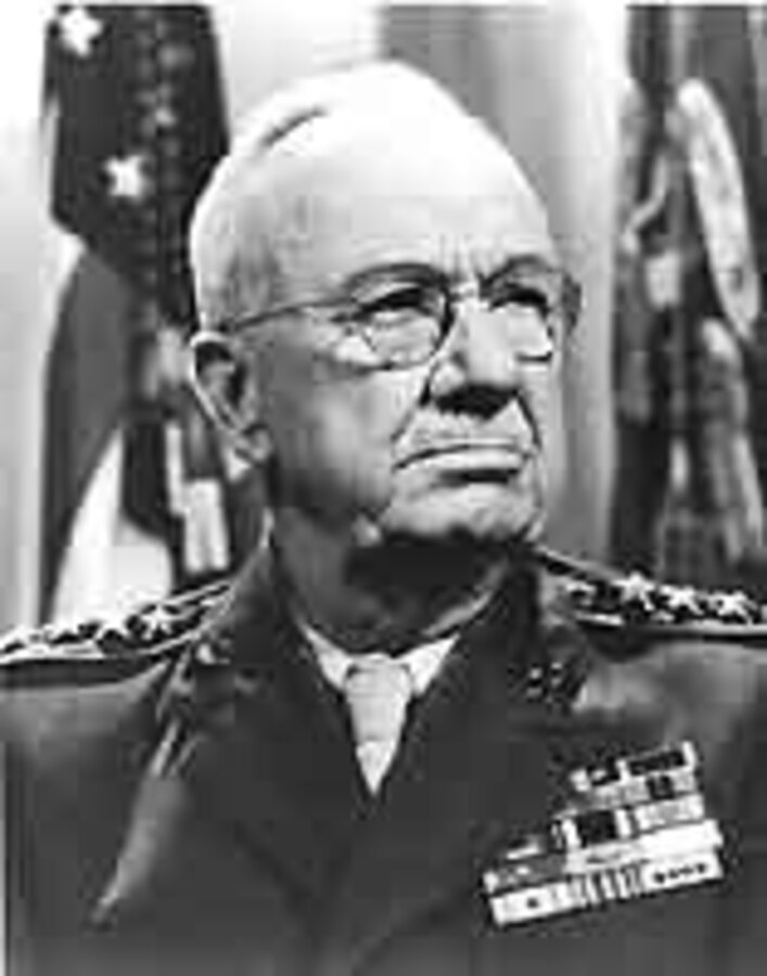 General Holland M. Smith, USMC (Retired) Picture taken at Marine Recruit Depot, San Diego, California, 2 September 1955. Picture originally taken at Camp Pendleton for Uncommon Valor publicity. General Smith indicated he preferred this picture to all others taken at Depot and designated this as his first choice for release. Official U.S. Navy Photograph, National Archives collection.