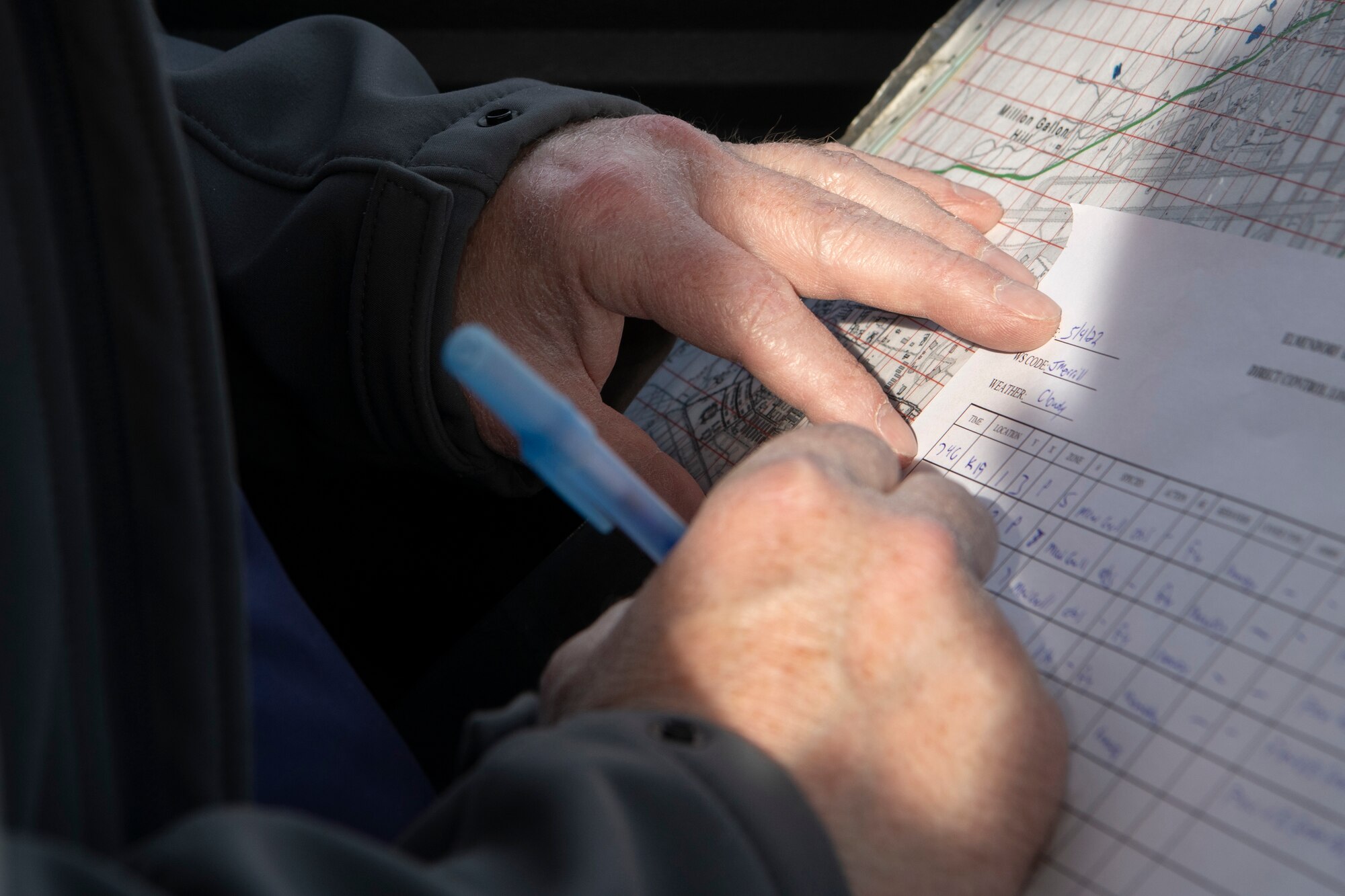 A photo of someone writing